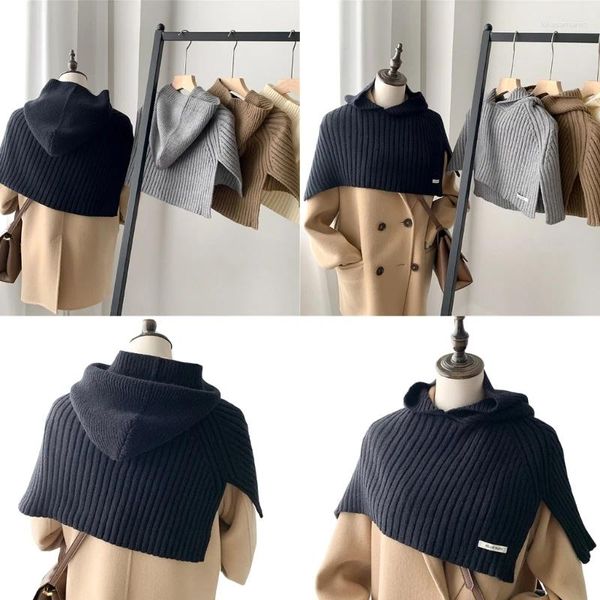 Schals 2023 Herbst Winter Frauen Mit Kapuze Schal Mode Multifunktionale Stricken Schal Ohr Hals Schutz Pullover Warm Halten