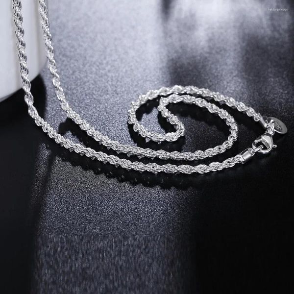 Ketten Sonderangebot 925 Sterling Silber Halskette 3MM Kette 16-24 Zoll Wunderschön gedrehtes Seil für Frauen Modeschmuck Geschenk