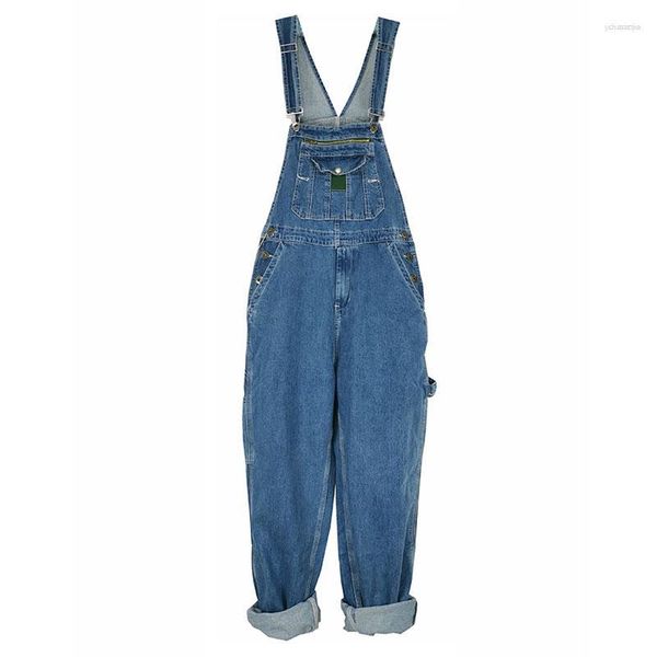 Herren-Jeans, Herren-Overalls, Latzhose, gerade, riesige, lockere Arbeitskleidung, Denim-Overalls, weites Bein, Cargo-Hose, Hip-Hop, blaue Hose, große Größe