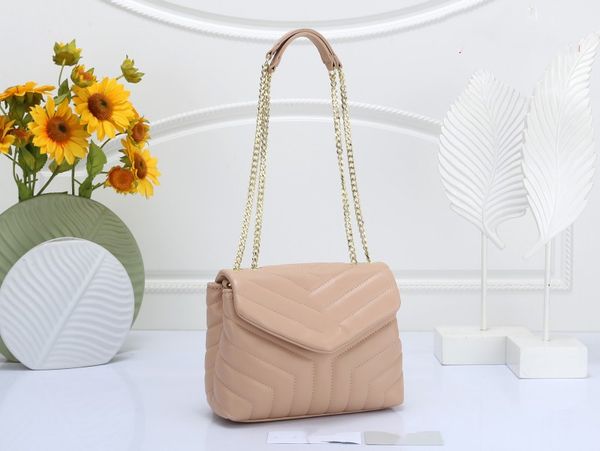 Lüks el çantası omuz çantası markası loulou y şekilli tasarımcı dikiş deri bayanlar metal zincir kaptan elçi hobo çanta crossbody çantalar zarf cüzdanı totes