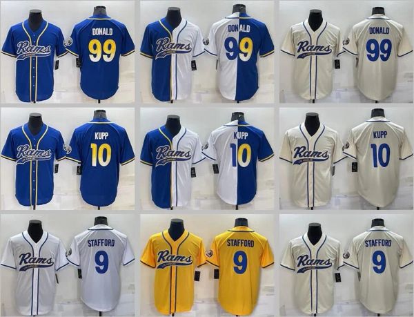 CUSTOM 10 Cooper Kupp Jersey Los Angeles''Rams''Aaron Donald Jalen Ramsey Matthew Stafford Bobby Wagner Männer bis Baseball Rugby Football''n