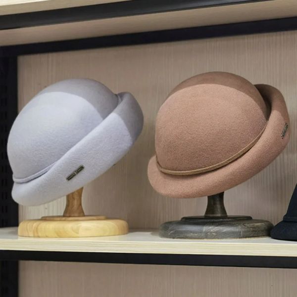 Береты, шапки из 100% шерсти для женщин, берет во французском стиле, теплая зимняя шапка-бини, женская вечеринка, гоночное платье, церковная шляпа, винтажная шапка-чародей 231027