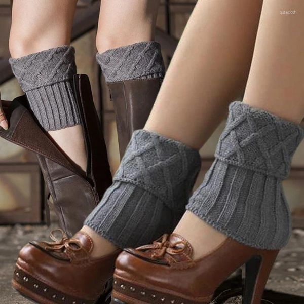 Meias femininas 2023 perna mais quente outono e inverno aquecedores de malha lã bota capa curta y2k punhos acessórios