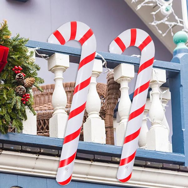 Decorações de Natal 90cm Inflável Candy Cane Balão Bengalas 2023 Decoração de Natal para Casa 2024 Ano Fontes de Festa Crianças Presente 231027