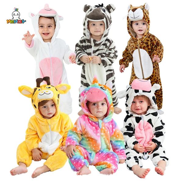 Pagliaccetti MICHLEY Regali di Halloween Pagliaccetti invernali per bambini Cartoon Costume di flanella Infantile Tuta morbida Pigiama Tute per 2-36 mesi 231026