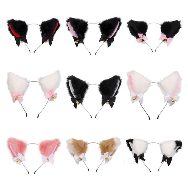 Decoração de festa lolita cosplay orelhas de gato headbands anime dança festa traje lobo raposa orelha de pelúcia hairband meninas kawaii acessórios de cabelo adereços lt599