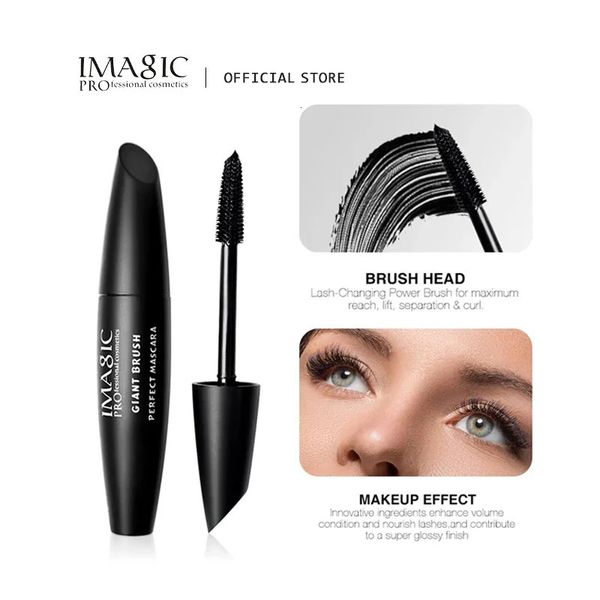 Mascara IMAGIC 4D-Seidenfaser, wasserdicht, verlängert, dick, lange, lockige Wimpern, schwarz, Curling-Wimpernpinsel, Make-up, professionell, 231027