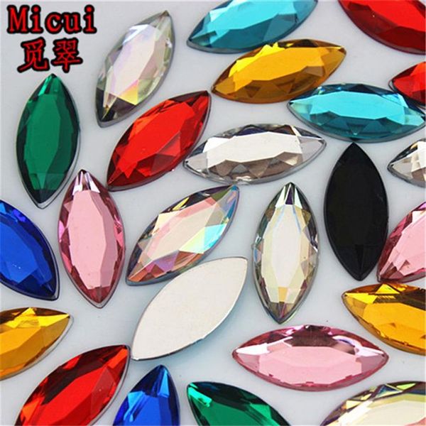 Micui 200PCS 9 20mm Strass Pferd Auge Acryl Flatback Edelsteine Strass Kristall Steine Für Kleid Handwerk Dekorationen ZZ185244R