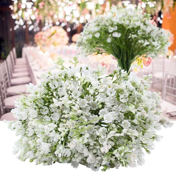 Flores decorativas europeu high-end imitação babysbreath flor artificial bouquet de noiva capina festa decoração para casa floral plástico