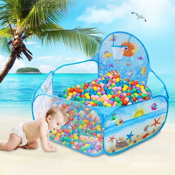 Детский рельс с мультяшным складным крытым океанским шаром, макет бассейна, забор, детский игровой домик, детская палатка, цветной волнистый шар, бассейнL231027