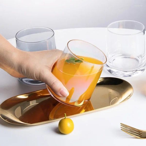 Weingläser 250 ml Milchbecher Großhandel Tassen Bunte Farbverlauf Whiskyglas Haushalt INS Stil Transparent Wasser Frühstück