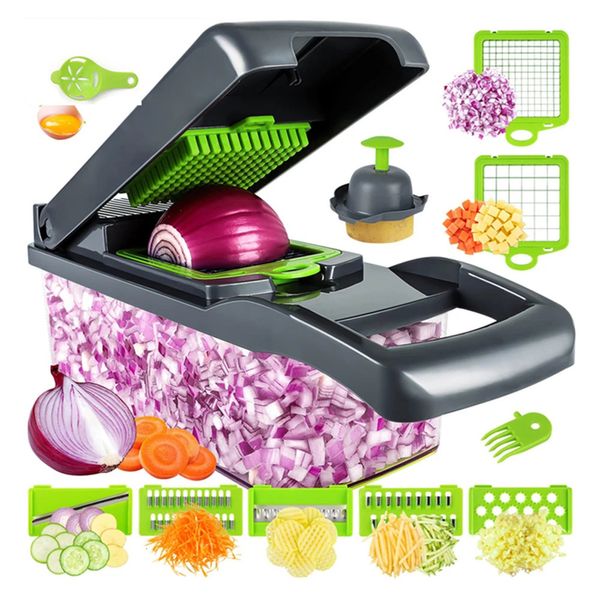 Ferramentas de frutas e vegetais 12 em 1 Chopper Multifuncional Food Veggie Salad Manual Ralador Utensílios de Cozinha Bandolim Batata Queijo asdwq 231026