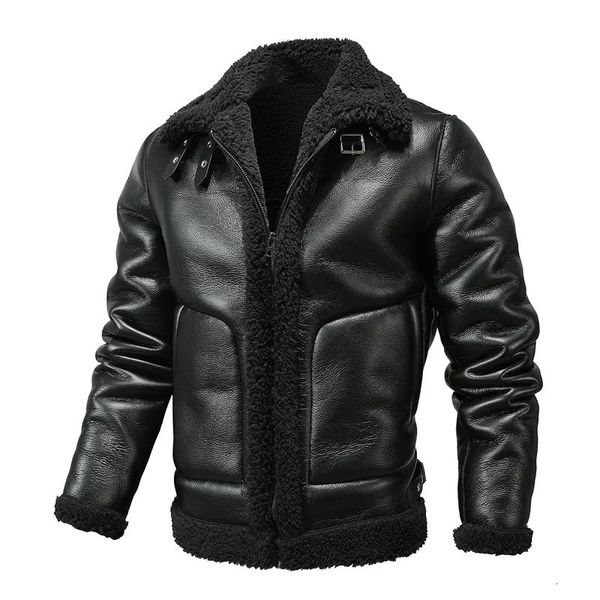 Männer Pelz Faux 2023 Winter Leder Jacke Übergroßen Luxus Wolle Plus Dicke Warme Jugend Mode Liebhaber PU Mäntel 4XL 231027