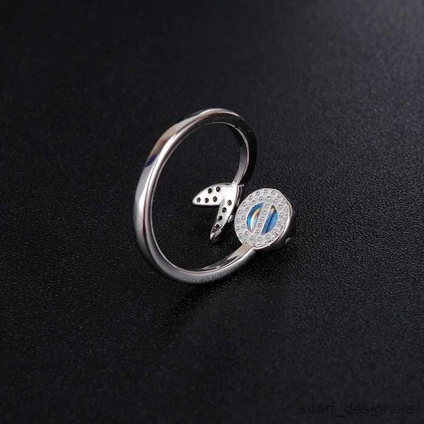 Anéis de banda na moda cor prata bonito oceano peixe sereia anéis para mulheres anel de dedo de casamento jóias festa r231027