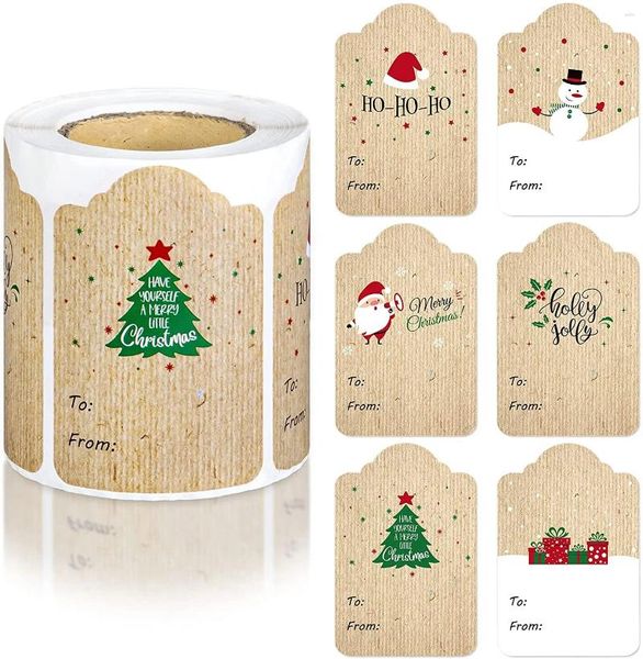 Geschenkpapier Frohe Weihnachten Aufkleber Verpackung Dekoration Etikett Backpaket Decora