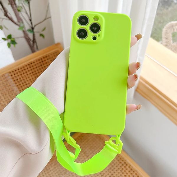 Capas de telefone celular colar crossbody com cordão de laço capa de telefone de silicone adequada para iPhone 11 12 13 14 Pro Max X XR XS Max 7 8 Plus Mini SE Capa 231026