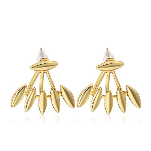 Stift Rock Punk Spike glatte Marquise Form Ohrohrringe für Frauen Party Schmuck Gold Sier plattierte Metalljacke Drop Lieferung DHCML