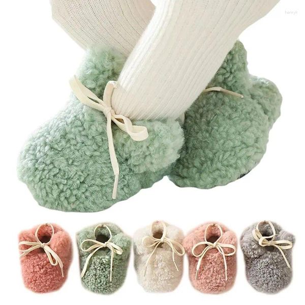 Erste Wanderer Herbst Winter Baby Socken Schuhe Junge Mädchen Booties Fluff Weiche Kleinkind Anti-rutsch Warme Geborene Säuglings Krippe