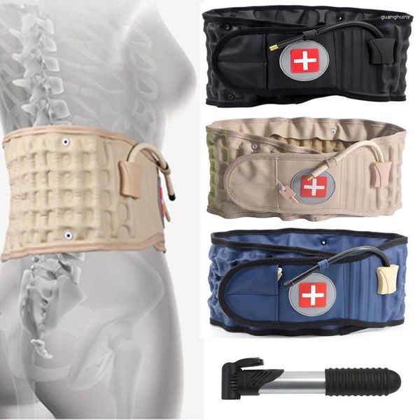 Поддержка талии 1 комплект, воздушный тяговый бандаж, поясничный поясничный массажер для облегчения боли в спине, физио декомпрессия