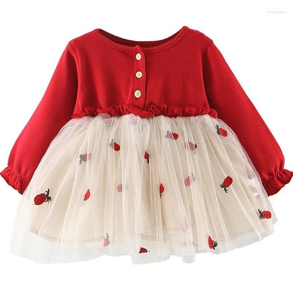 Vestidos da menina da criança meninas vestido outono inverno crianças manga longa para princesa roupas infantis 1 2 3 ano