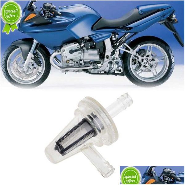 Motorrad rechtwinkliger Inline-Kraftstofffilter 1/4 6 mm Schlauchleitungen Motorradöl Transparentes Zubehör Drop Lieferung Dhmxs