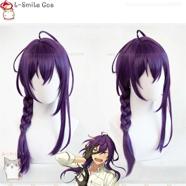 Costumi Catsuit Cuoio Capelluto Ayase Mayoi Gioco ES Ensemble Stelle Cosply 65 cm Treccia Viola Cosplay Anime Parrucche per capelli resistenti al calore + Protezione per parrucca