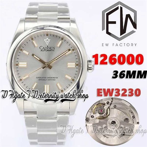 Relógio de designer EWF V3 ew126000 Cal3230 EW3230 Relógio automático para mulher 36MM Marcadores de mostrador prateado Pulseira de aço inoxidável 904L com o mesmo cartão de garantia serial et