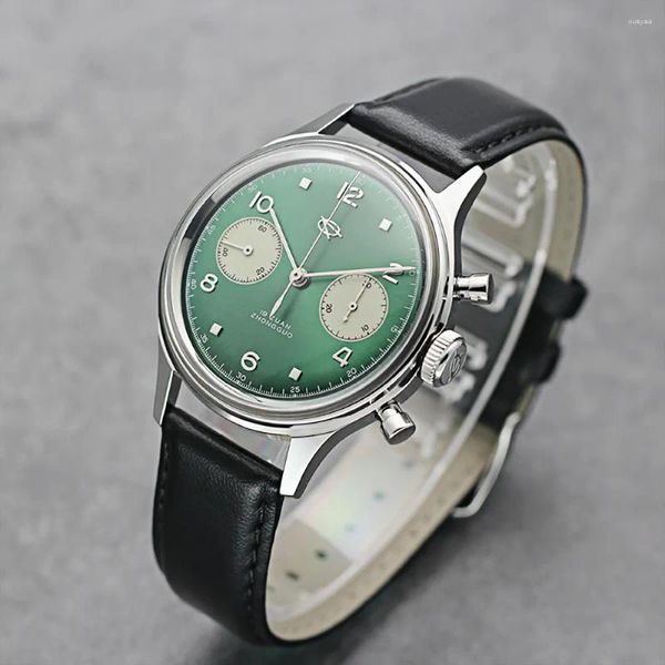 Armbanduhren Red Star Herren-Militärpiloten-Chronograph 1963 Uhr ST1901 Wasserdichtes Handaufzugswerk Mechanische Uhren Schwanenhals