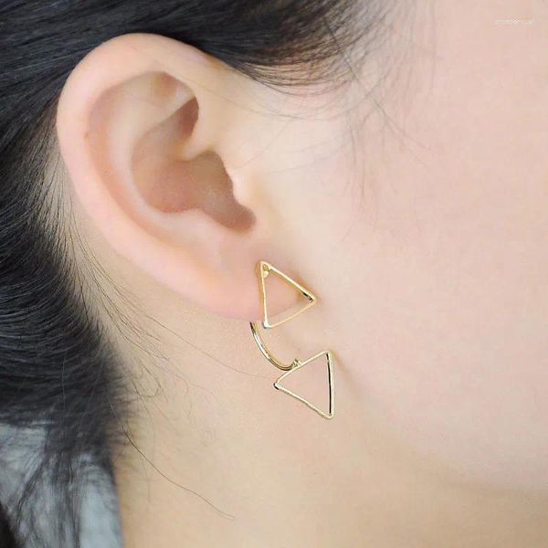 Ohrstecker Mode Einfache Hohle Geometrische Dreieck Zurück Hängen Für Frauen Koreanischen Stil Edlen Schmuck Zubehör