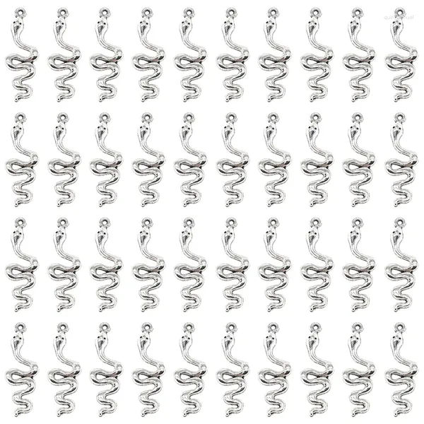 Charms 20pcs antik gümüş renkli yılan alaşım metal hayvanlar DIY kolye bilezik takı yapmak işçilik yapmak