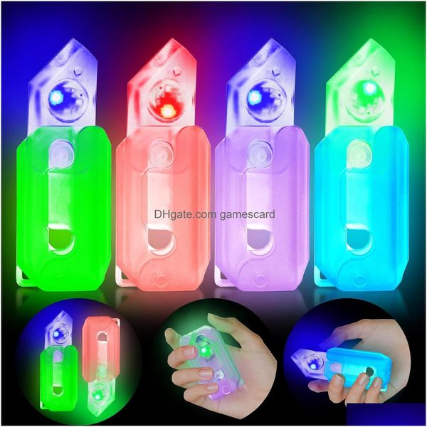 Novidade Jogos LED Light Up 3D Impresso Faca de Brinquedo Brilho no Escuro Luminoso Plástico Nabo Brinquedos Sensory Cenoura Descompressão Push Card R Dhvlu