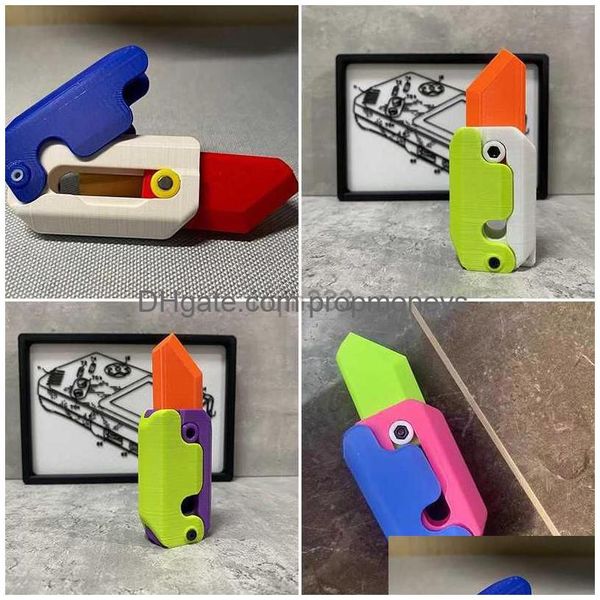 Chaveiro de brinquedo de descompressão e jogos de novidade pendurados para crianças 3D Cenoura Fidget Toy Relief Push Card Pequeno Impresso Natal Drop Deliv Dhdxr