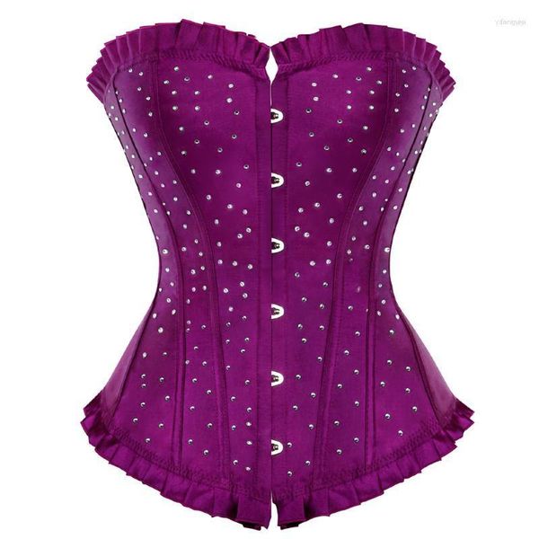 Bustiers korsetler seksi korse rhinestone saten kostüm burlesque artı beden up kemikli vücut shapewear aşırı victorianbusters