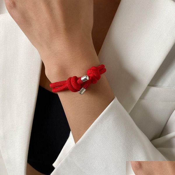 Braccialetti con ciondoli Braccialetti con cordino rosso per protezione Buona fortuna Amet Successo Prosperità Bracciale con corda fatta a mano Portafortuna Ban Dhgarden Otweh