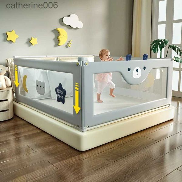 Barriera per bambini pieghevole per bambini, recinzione protettiva per recinti per letti, guardrail per bambini, barriera laterale singola 1.5M1.8M2.0M2.2M, guardrail per letto anticadutaL231027