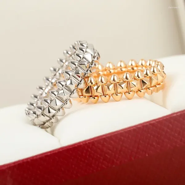 Кольца-кластеры, высокое качество, продажа ювелирных изделий, стерлинговое серебро 925 пробы, поворотное кольцо с заклепками, женское модное индивидуальное кольцо для пары, прекрасный подарок