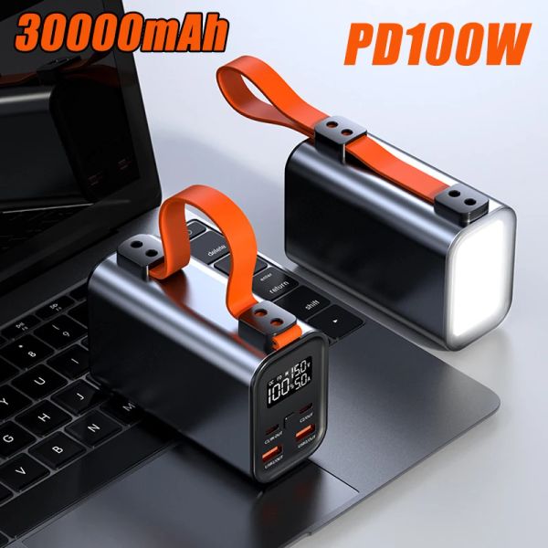 Power Bank 60000mAh 100W Tipo C PD Two-Way Fast Charging Powerbank para iPhone 14 Xiaomi Huawei Samsung Laptop Notebook Powerbank