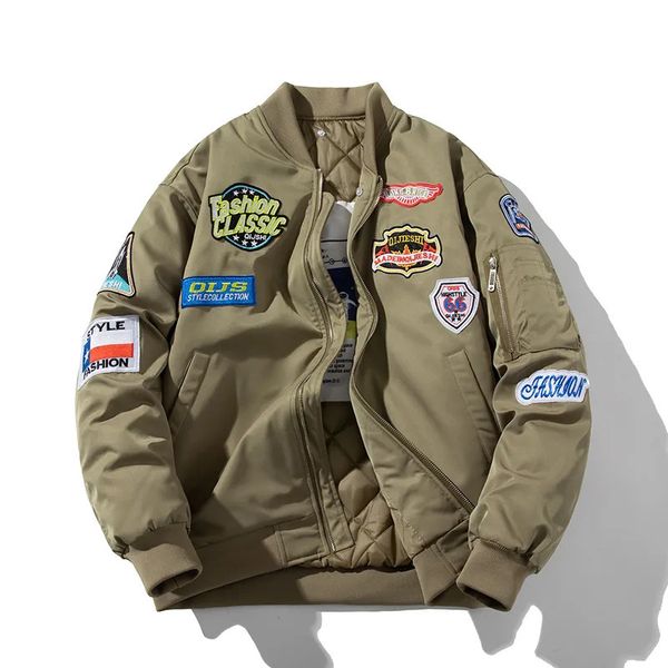 Jaquetas masculinas Bomber Jaqueta Homens Exército Emblema Piloto de Inverno Retro Com Capuz Parkas Windbreaker Casaco de Motocicleta Masculino Juventude Outwear Roupas 231027