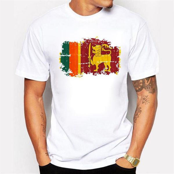 Excelente qualidade puro algodão t camisa masculina casual básico camisetas masculinas bandeira nacional do sri lanka estilo nostálgico camiseta top299n