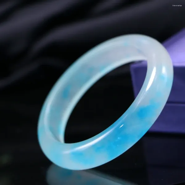 Bileklik Burma Jade Kadın Güzel Takı Aksesuarları Yüksek Sınıf A Myanmar Jadeite Sertifika Blue Jades Bilezik Bangles