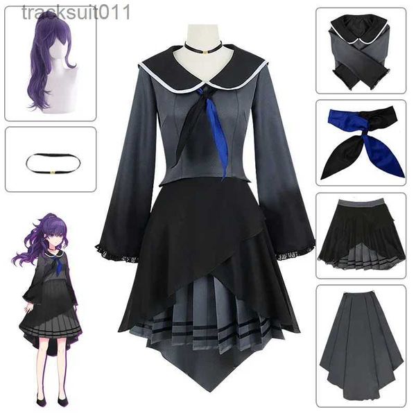 Costumi anime ANIMECC Asahina Mafuyu Cosplay Come Wig Anime Project Sekai Colorato Stage Cosplay Abiti da festa di Halloween per donne Ragazze L231027