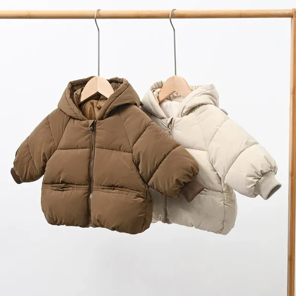 Unten Mantel 2023 Kinder Baby Baumwolle Winter Verdickt Warme Jungen Mädchen Baumwolle gefütterte Jacken kinder Nette Ohren Mit Kapuze oberbekleidung