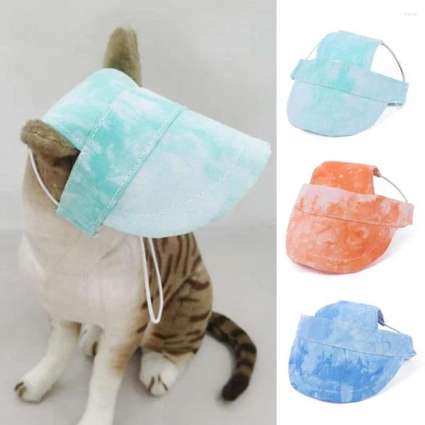 Cão vestuário esportes pet gato sunhat colocação diária chapéu de beisebol fivela ajuste orelha buraco design algodão ao ar livre