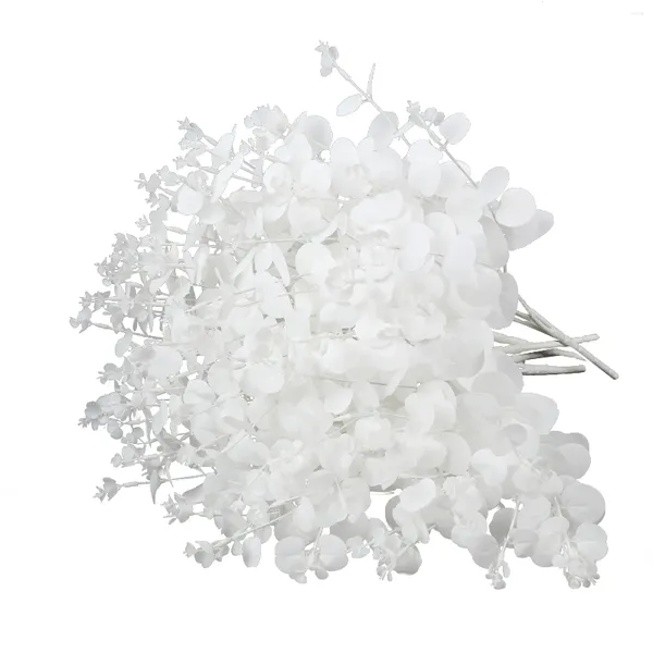 Flores decorativas 16 cabeças flor artificial multiuso portátil presente de aniversário decoração de casa arte artesanato folhas de eucalipto festa de casamento seda