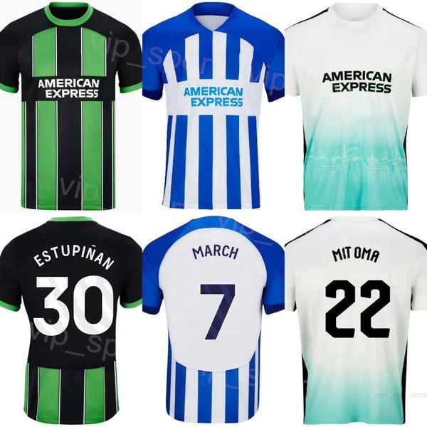 Club Team 22 MITOMA Futebol Jerseys 2023 2024 FC 7 MARÇO 9 JOAO PEDRO 13 GROSS 30 ESTUPINAN 11 GILMOUR Kits de camisa de futebol para fãs do esporte Uniforme personalizado BuLaiDun