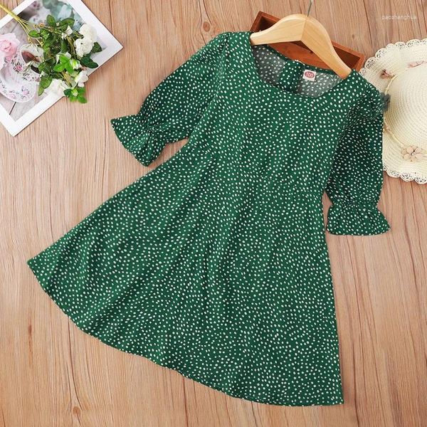 Mädchen Kleider Sommer Kinder Kleidung Mädchen Kleid Polka Dot Print Kinder Strand Böhmischen Vestidos Kleinkind Halbe Hülse Baby