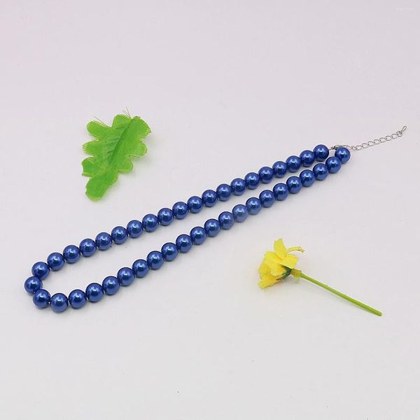 Correntes 10mm vendendo concha azul pérola redonda colar jóias fazendo / design fácil desgaste presente 18 polegadas mulheres
