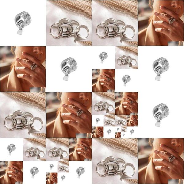 Anillos de banda Anillo de prisionero auténtico para mujeres Unode50 925 Joyería plateada de plata esterlina Se adapta a Europa Uno de 50 Estilo Regalo Hombres Drop de Dhna0