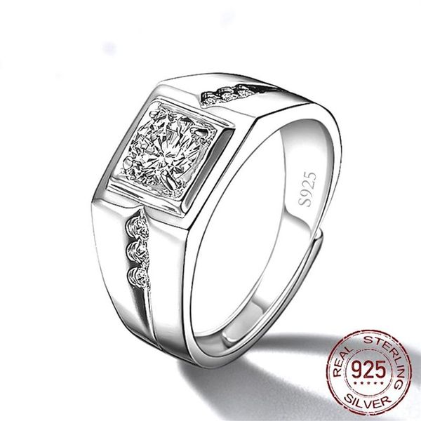7 tipos originais 925 prata esterlina para homens anel ajustável laboratório diamante aniversário presente jóias inteiras JM-888256m