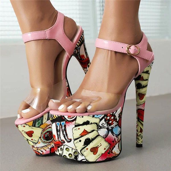 Sandalet Smirnova Boyut 35-43 Karışık Renkler Patent Deri Moda Ladies Platform Ayakkabı Süper Yüksek Topuklu Kadınlar